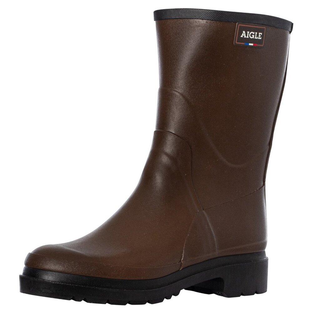 Aigle Bison 2 Wellington Boots Men EU 45 US 12 Brown Wellies Waterproof